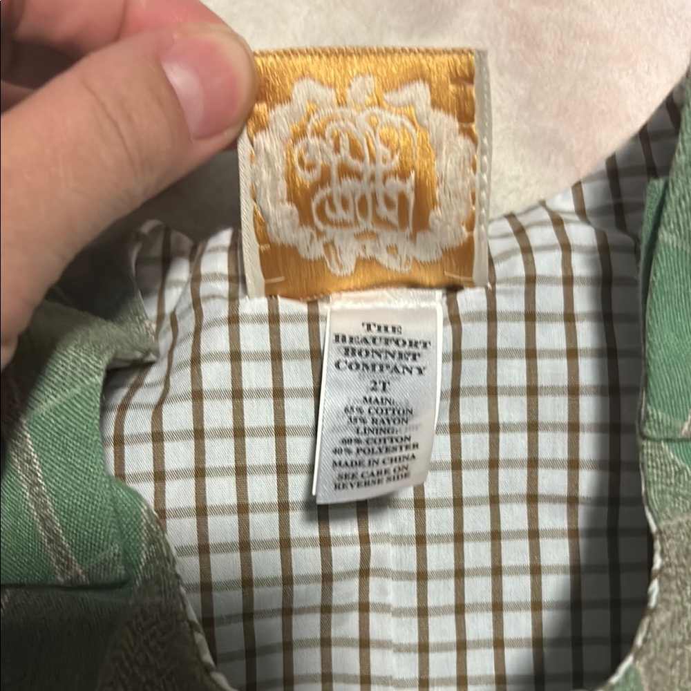 The Beaufort Bonnet Company Green Plaid Boys Jon Jon - Picture 3 of 5